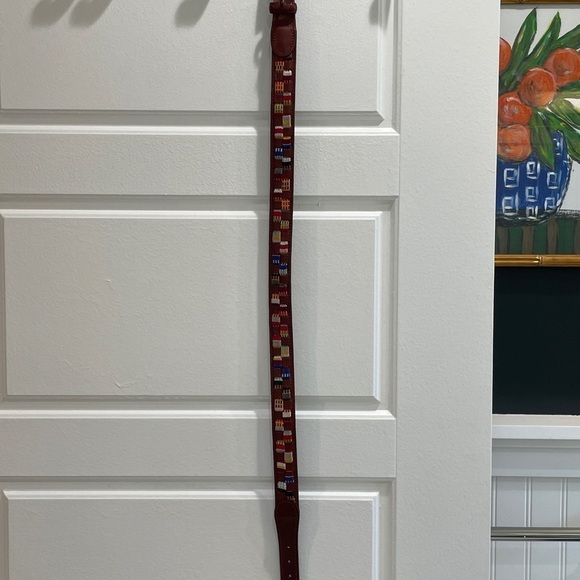 Woven Ripcord Leather Belt Multi-Color Small/Medium - Picture 7 of 8